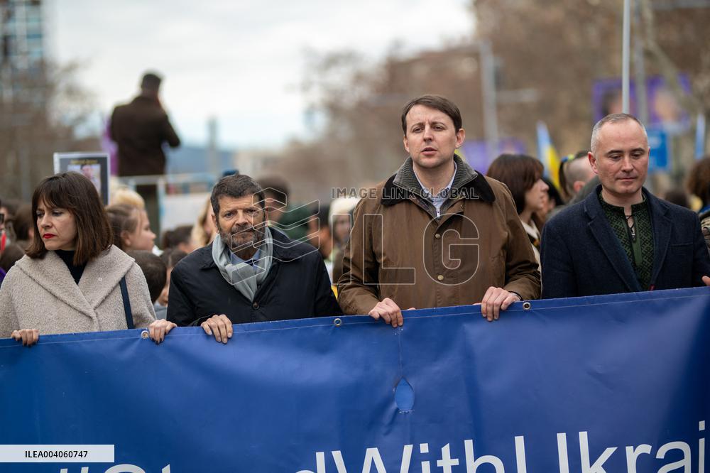Demonstration In Support Of Ukraine - Barcelona