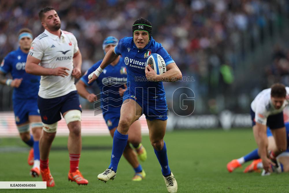 RUGBY: GUINNESS SIX NATIONS 2025 -  match ITALY vs FRANCE at Oympic stadium in Rome.
