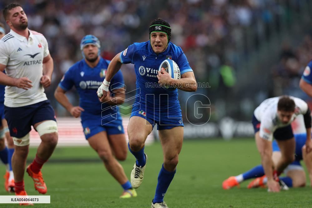 RUGBY: GUINNESS SIX NATIONS 2025 -  match ITALY vs FRANCE at Oympic stadium in Rome.
