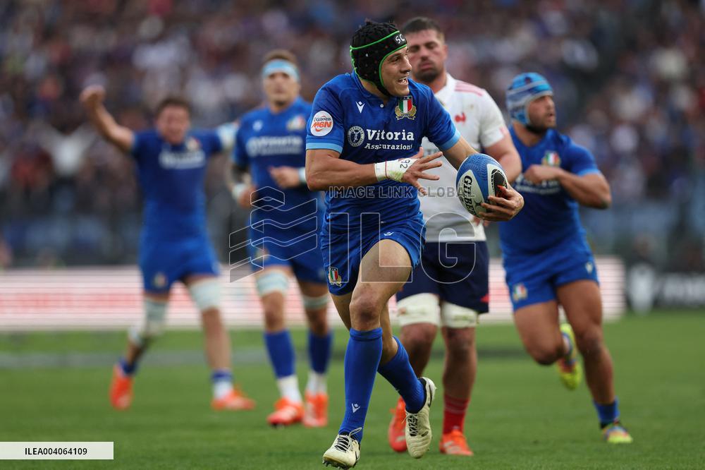 RUGBY: GUINNESS SIX NATIONS 2025 -  match ITALY vs FRANCE at Oympic stadium in Rome.