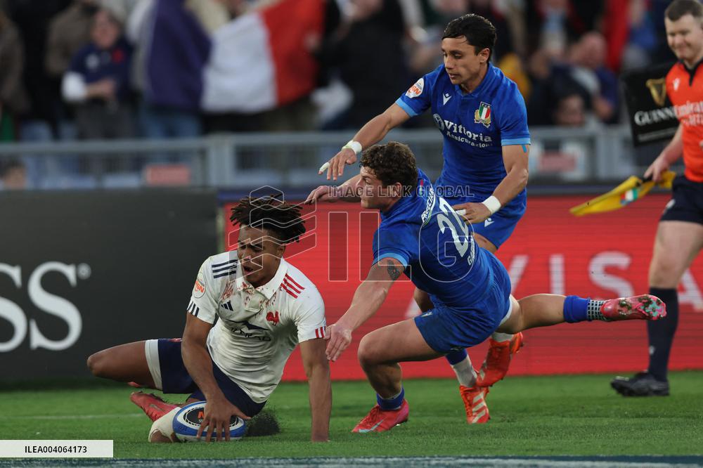 RUGBY: GUINNESS SIX NATIONS 2025 -  match ITALY vs FRANCE at Oympic stadium in Rome.