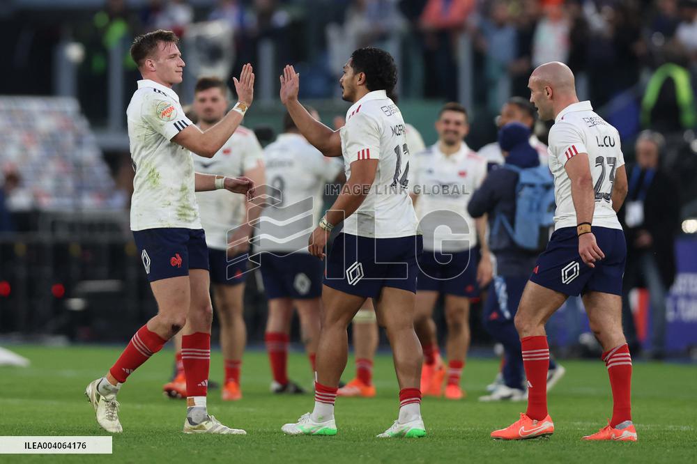 RUGBY: GUINNESS SIX NATIONS 2025 -  match ITALY vs FRANCE at Oympic stadium in Rome.