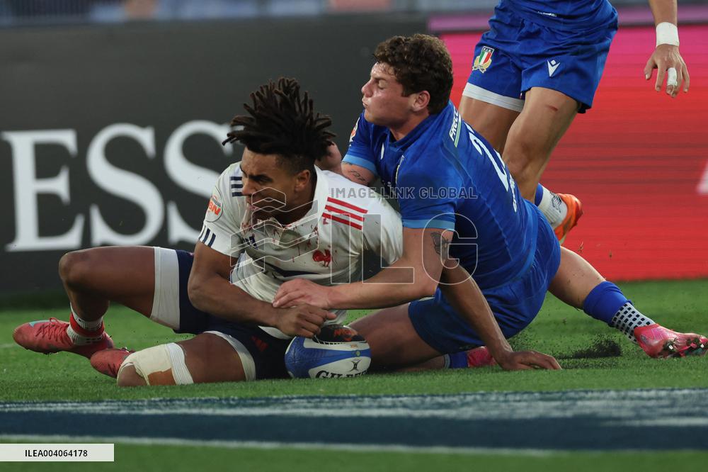 RUGBY: GUINNESS SIX NATIONS 2025 -  match ITALY vs FRANCE at Oympic stadium in Rome.