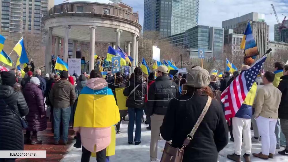 US: Hundreds Gather At Boston Common To Support Ukraine Ahead Of 3rd Anniversary