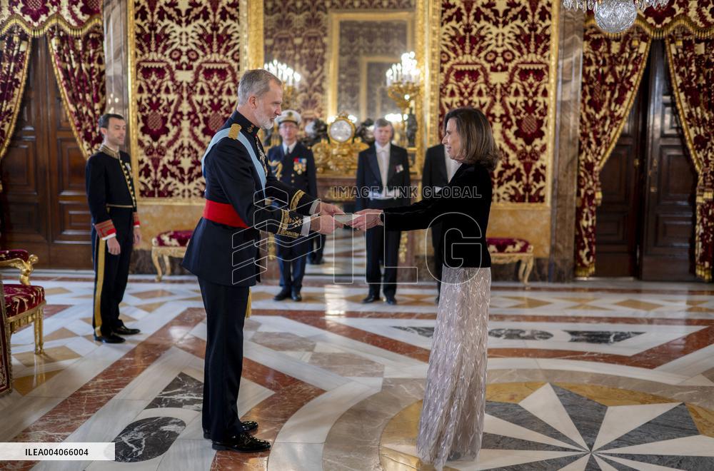 King Felipe Receives The Letter Of Credence From French Ambassador - Madrid
