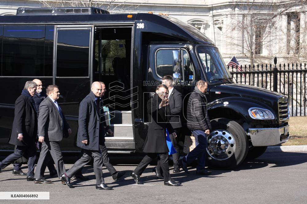 Emmanuel Macron departs from the White House  - Washington