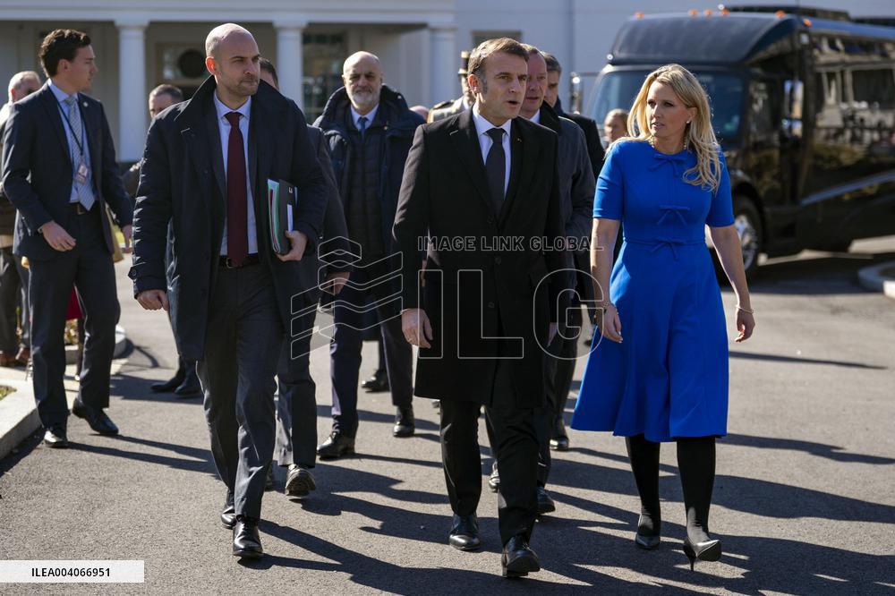 French President Macron Visits the White House in Washington, DC