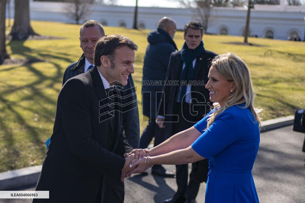 French President Macron Visits the White House in Washington, DC