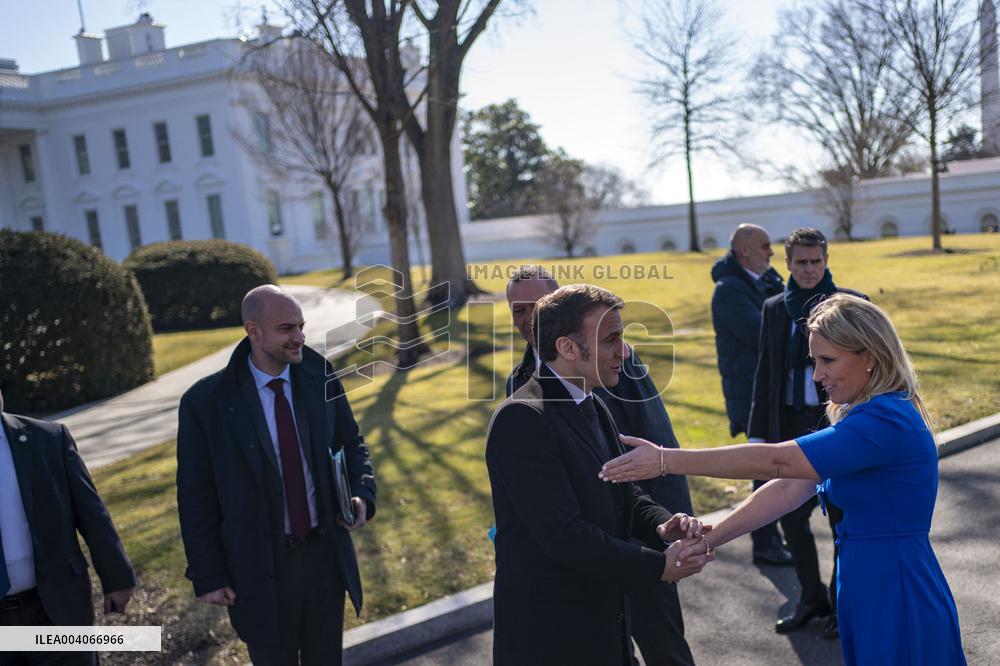 French President Macron Visits the White House in Washington, DC