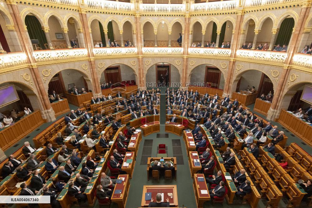 Hungarian PM Orban Speaks at the Hungarian Parliament - Budapest