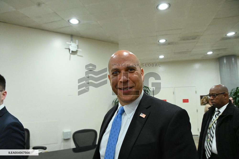 US Senators Speak to Reporters in the US Capitol