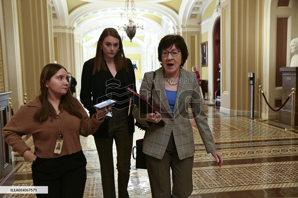 US Senators Speak to Reporters in the US Capitol