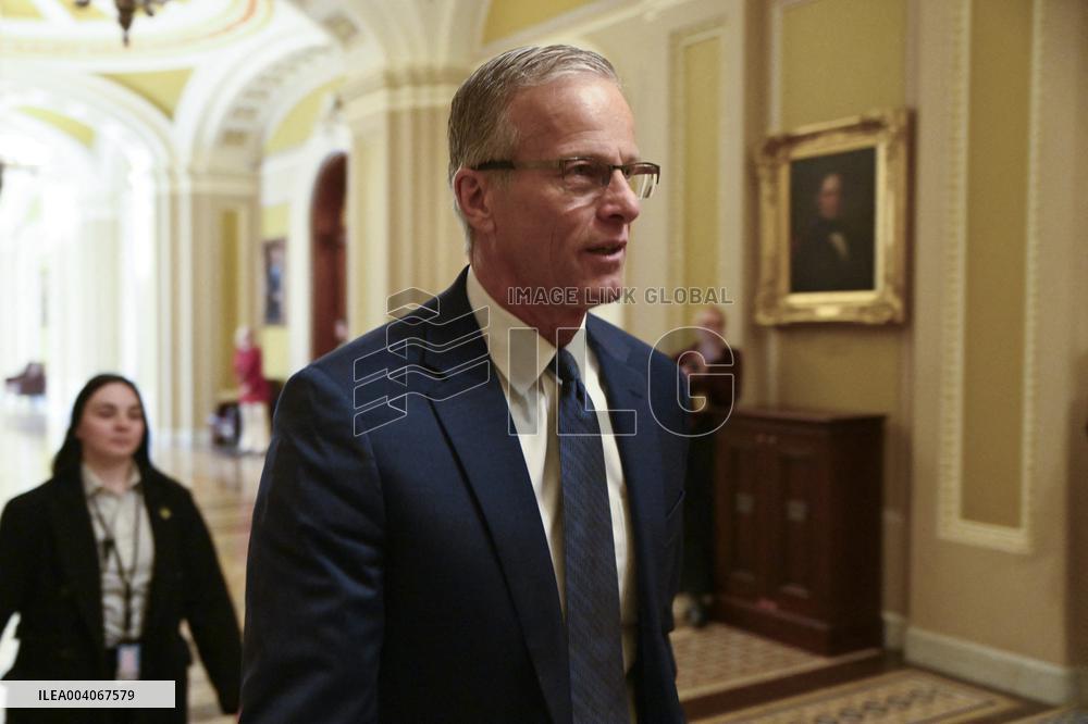 US Senators Speak to Reporters in the US Capitol