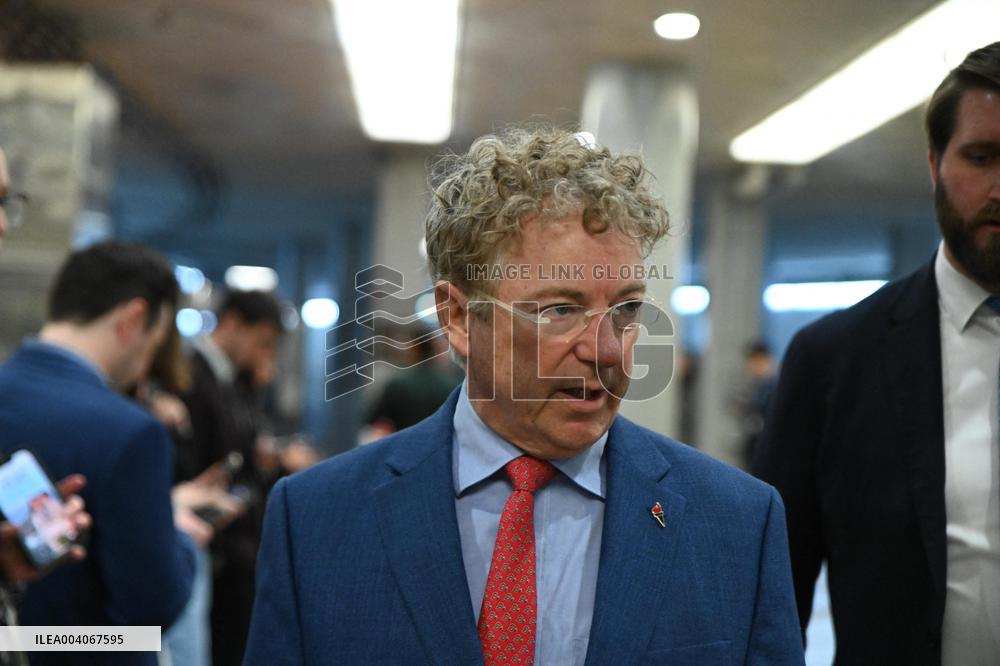 US Senators Speak to Reporters in the US Capitol