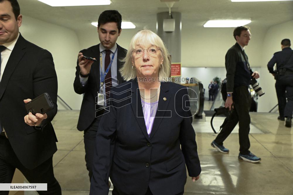 US Senators Speak to Reporters in the US Capitol
