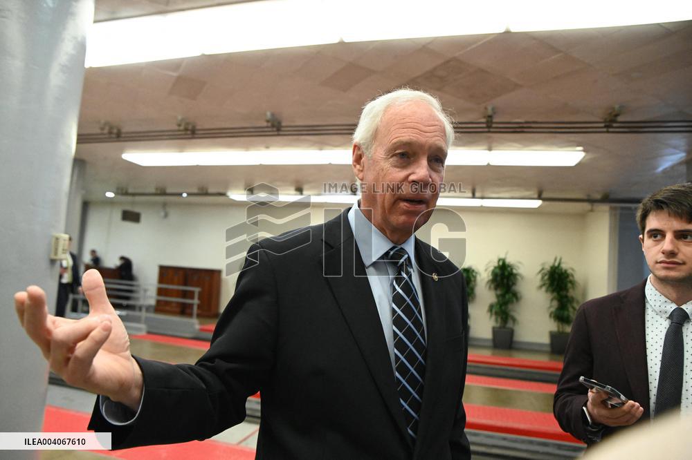 US Senators Speak to Reporters in the US Capitol