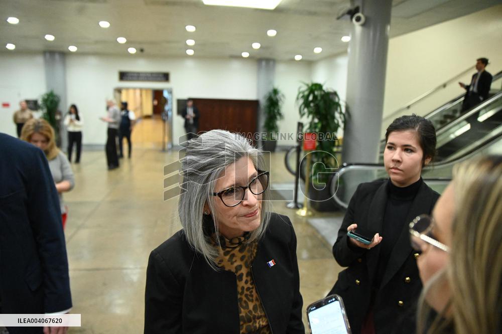 US Senators Speak to Reporters in the US Capitol