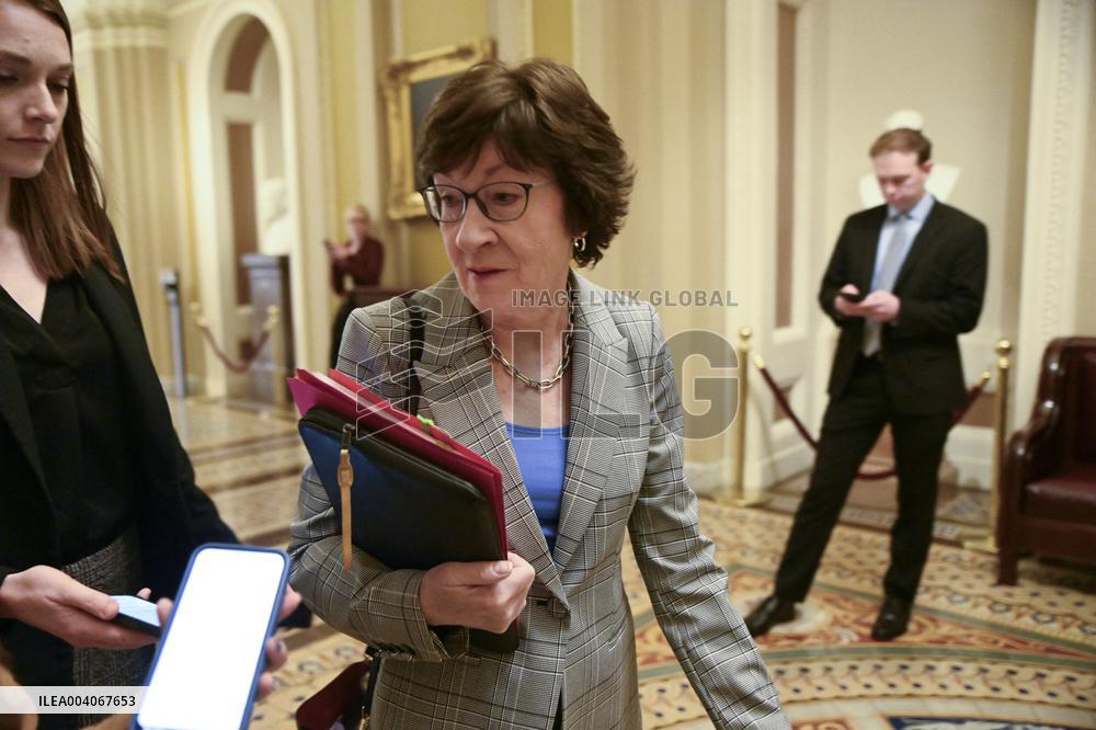 US Senators Speak to Reporters in the US Capitol