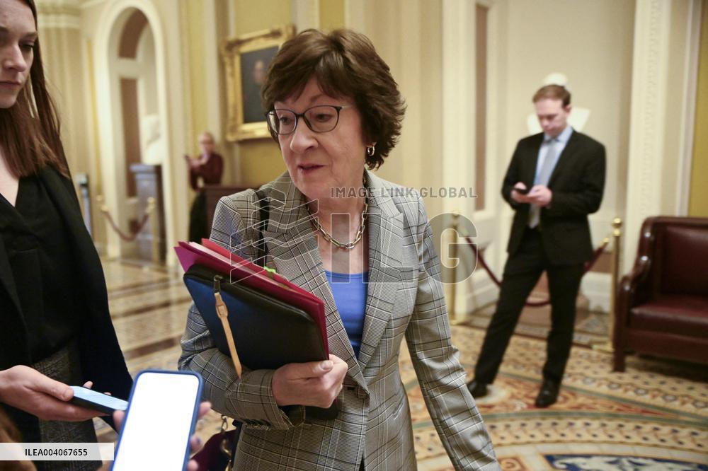 US Senators Speak to Reporters in the US Capitol