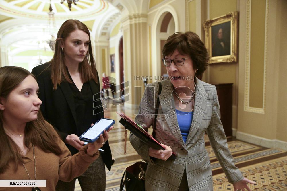 US Senators Speak to Reporters in the US Capitol