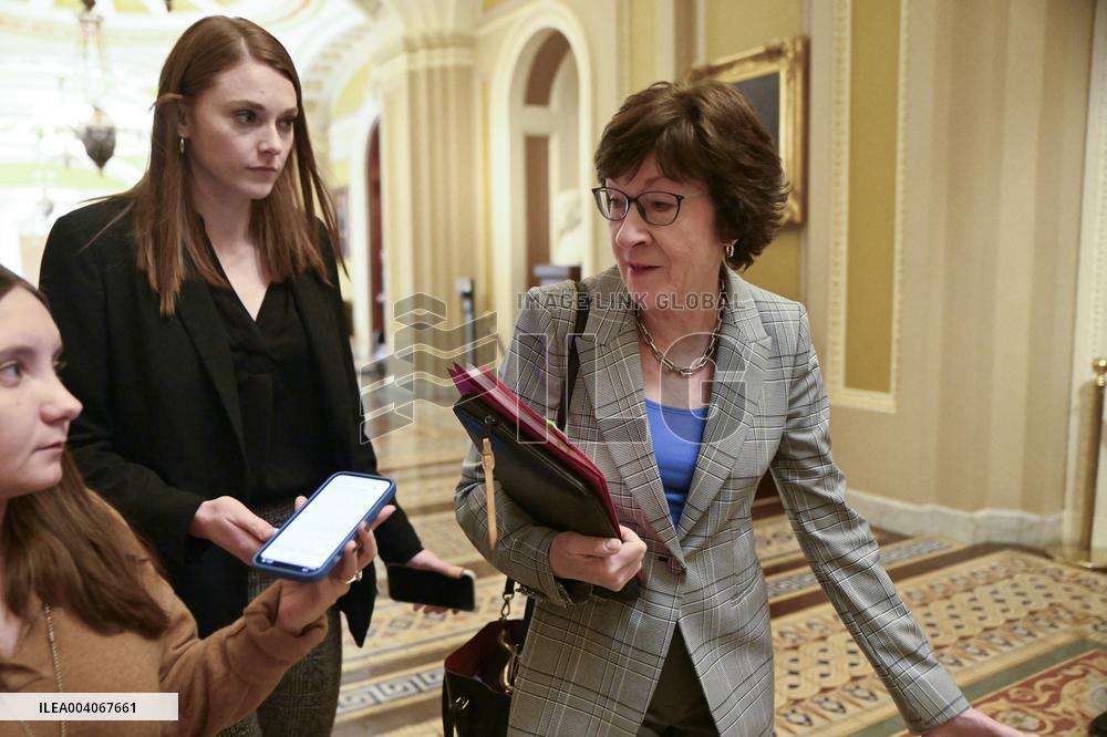 US Senators Speak to Reporters in the US Capitol