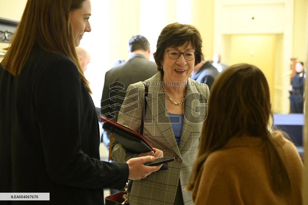 US Senators Speak to Reporters in the US Capitol