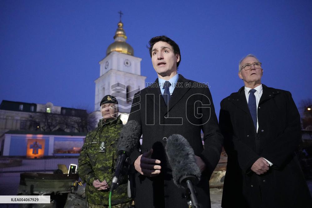Trudeau Holds a Media Availability - Kyiv