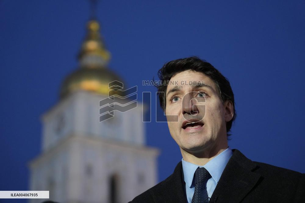 Trudeau Holds a Media Availability - Kyiv
