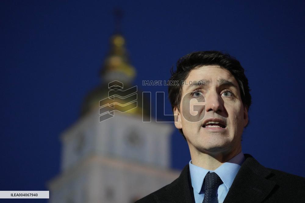 Trudeau Holds a Media Availability - Kyiv