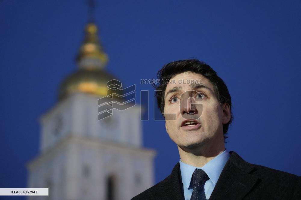 Trudeau Holds a Media Availability - Kyiv