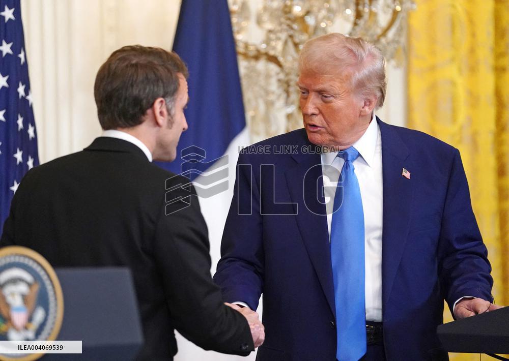 French President Macron Visits the White House in Washington, DC