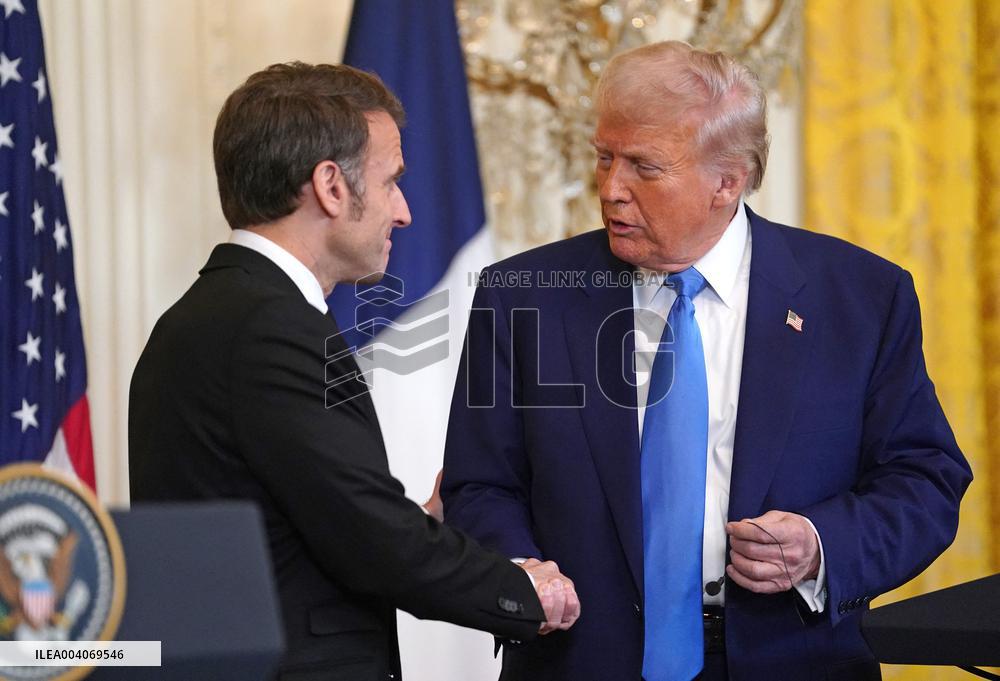 French President Macron Visits the White House in Washington, DC