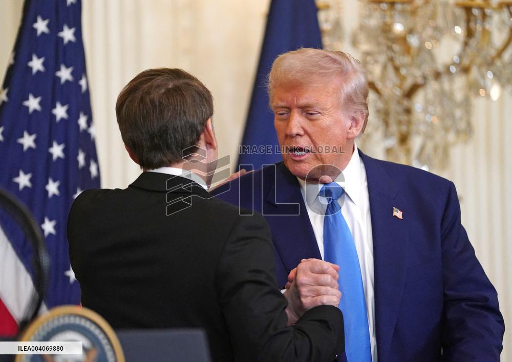 French President Macron Visits the White House in Washington, DC