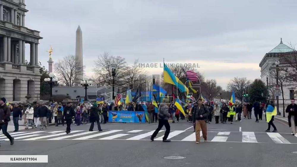 US: Nationwide Protests Mark Third Anniversary Of Russia’s Invasion Of Ukraine
