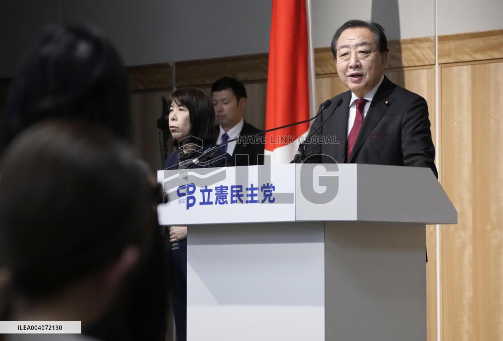 Japan main opposition party head Noda