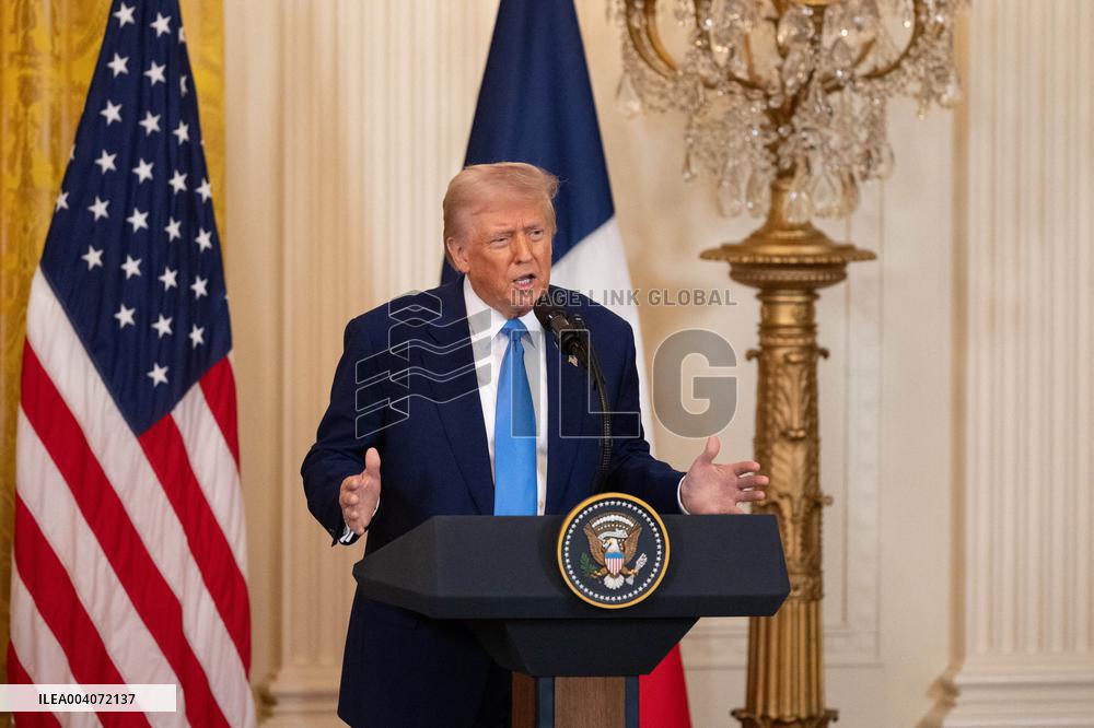 President Macron And Trump Press Conference - DC