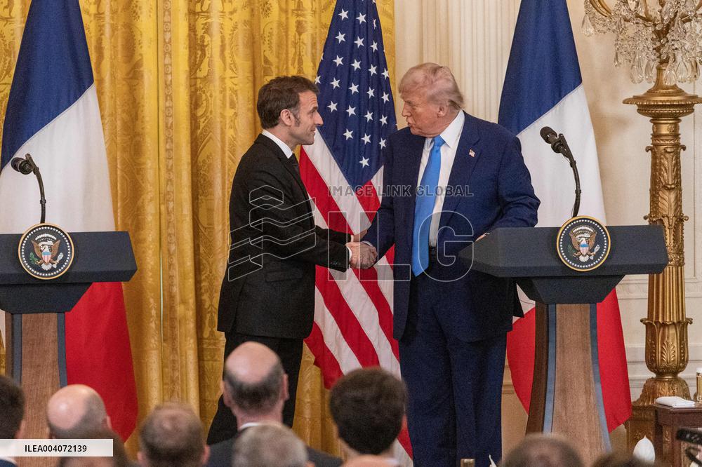 President Macron And Trump Press Conference - DC
