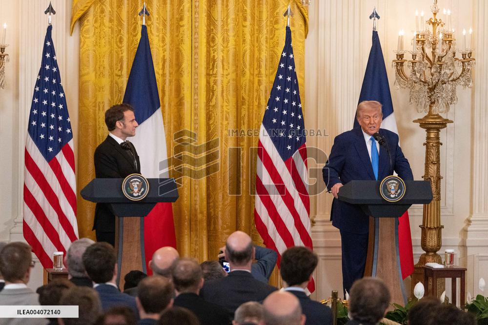 President Macron And Trump Press Conference - DC