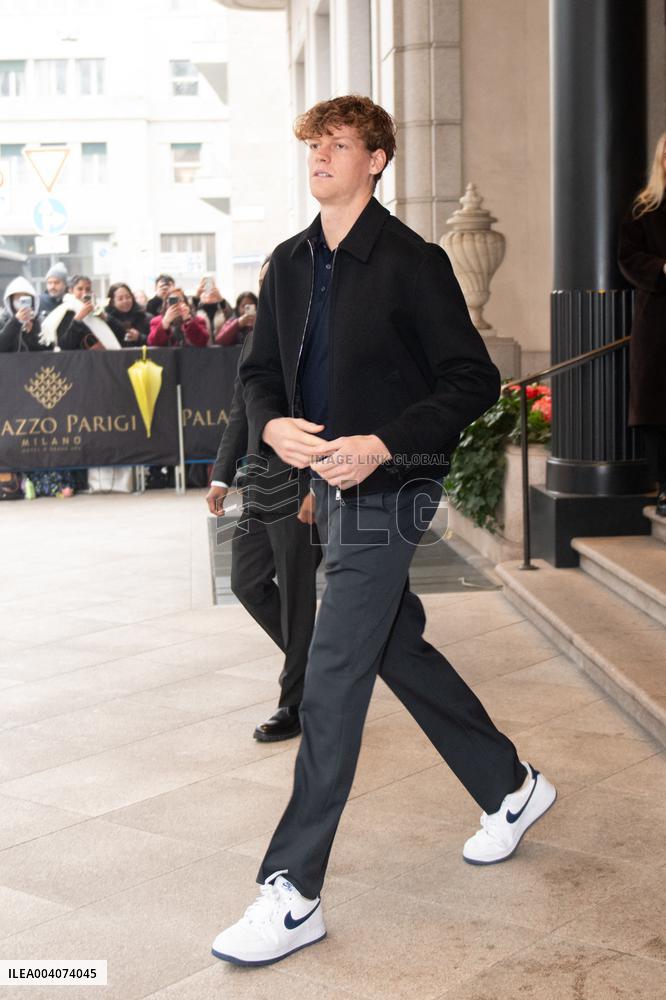 MFW - Jannik Sinner Leaves His Hotel