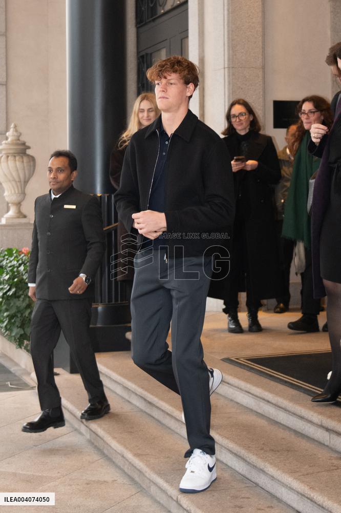 MFW - Jannik Sinner Leaves His Hotel