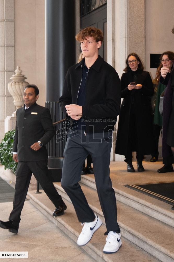 MFW - Jannik Sinner Leaves His Hotel