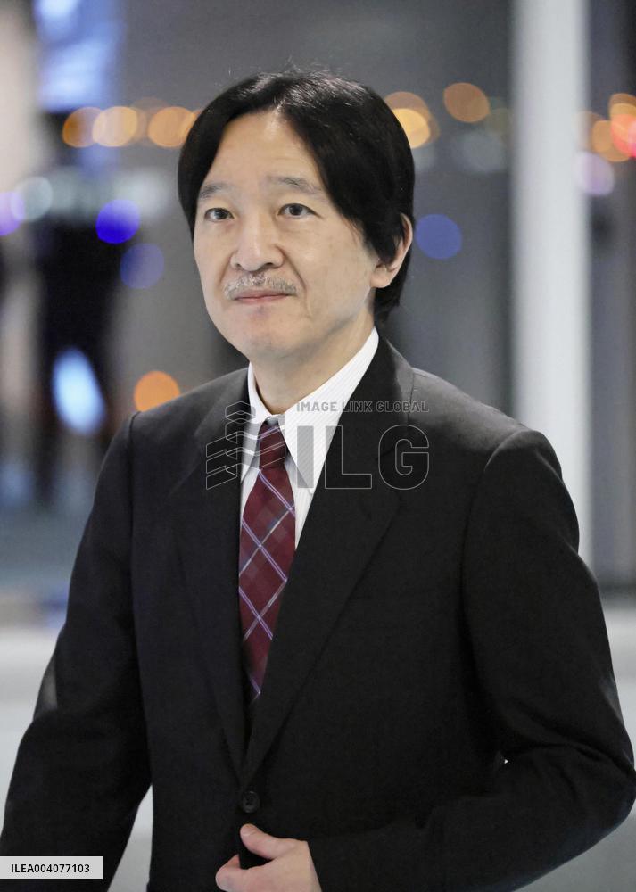 Japan crown prince off to Thailand