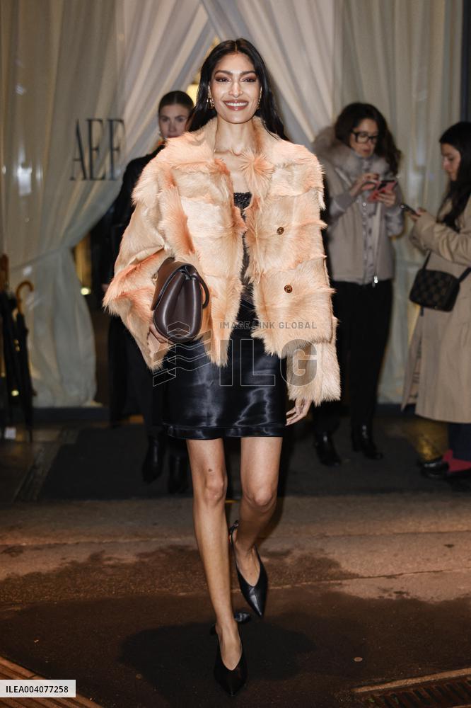 MFW - Celebs At Alberta Ferretti