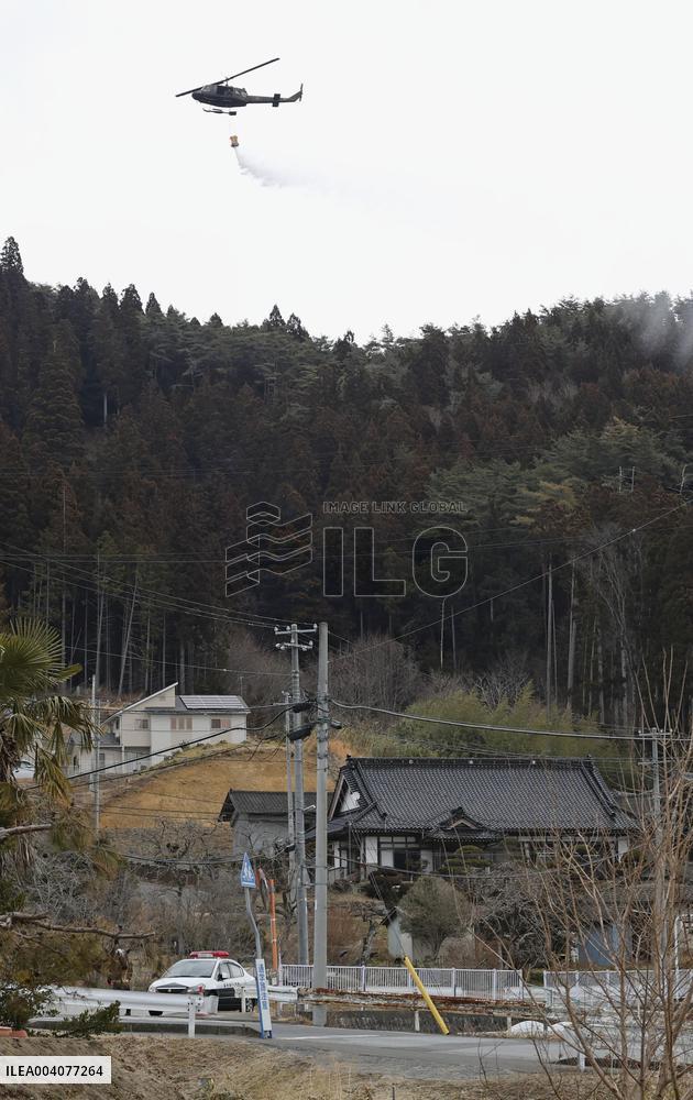 Forest fire in northeastern Japan