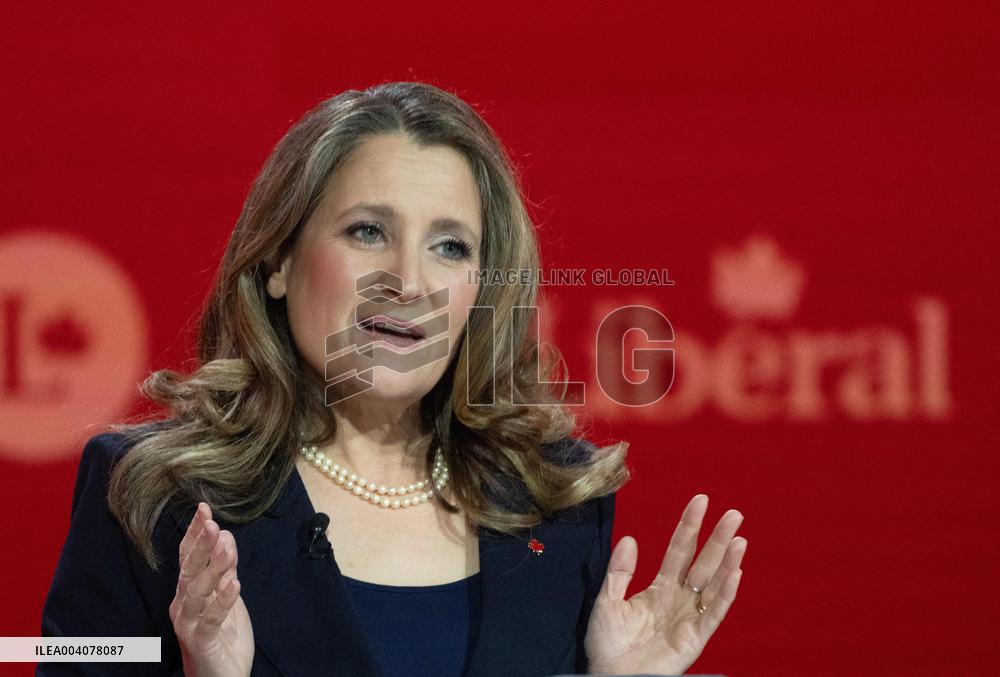 Freeland Addresses Liberal Leadership Debate in Montreal