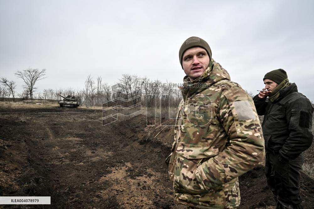 Live fire exercise of tank battalion of Ukraines 128th Mountain Assault Brigade