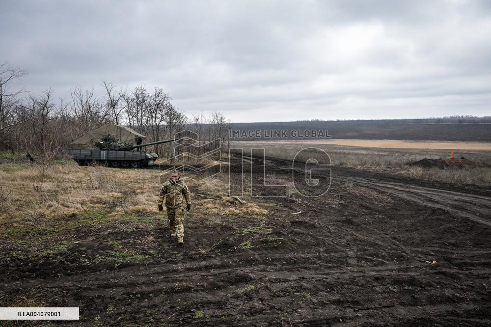 Live fire exercise of tank battalion of Ukraines 128th Mountain Assault Brigade