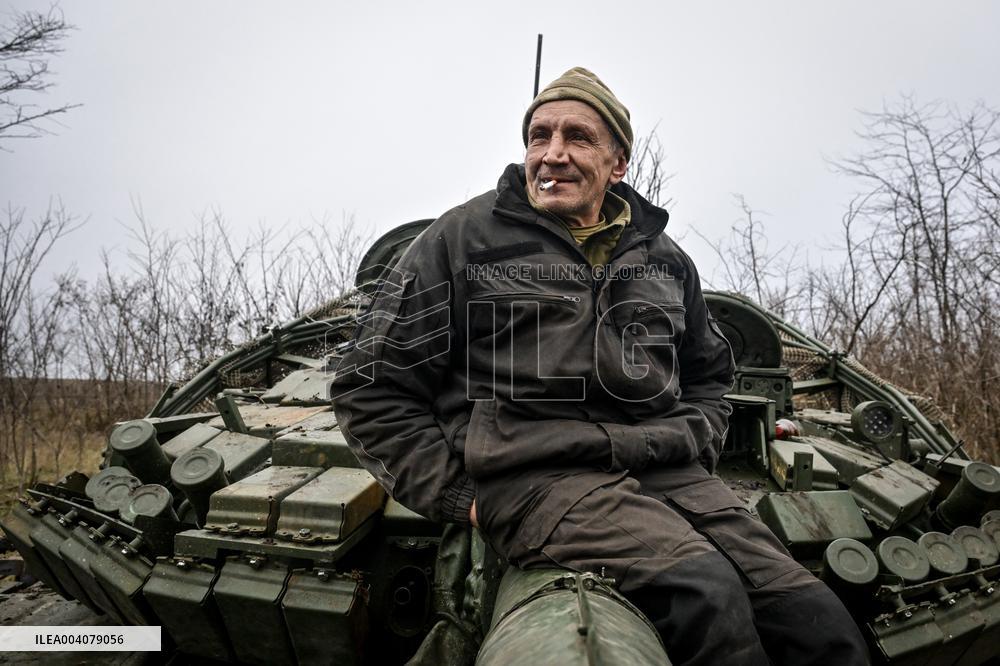 Live fire exercise of tank battalion of Ukraines 128th Mountain Assault Brigade