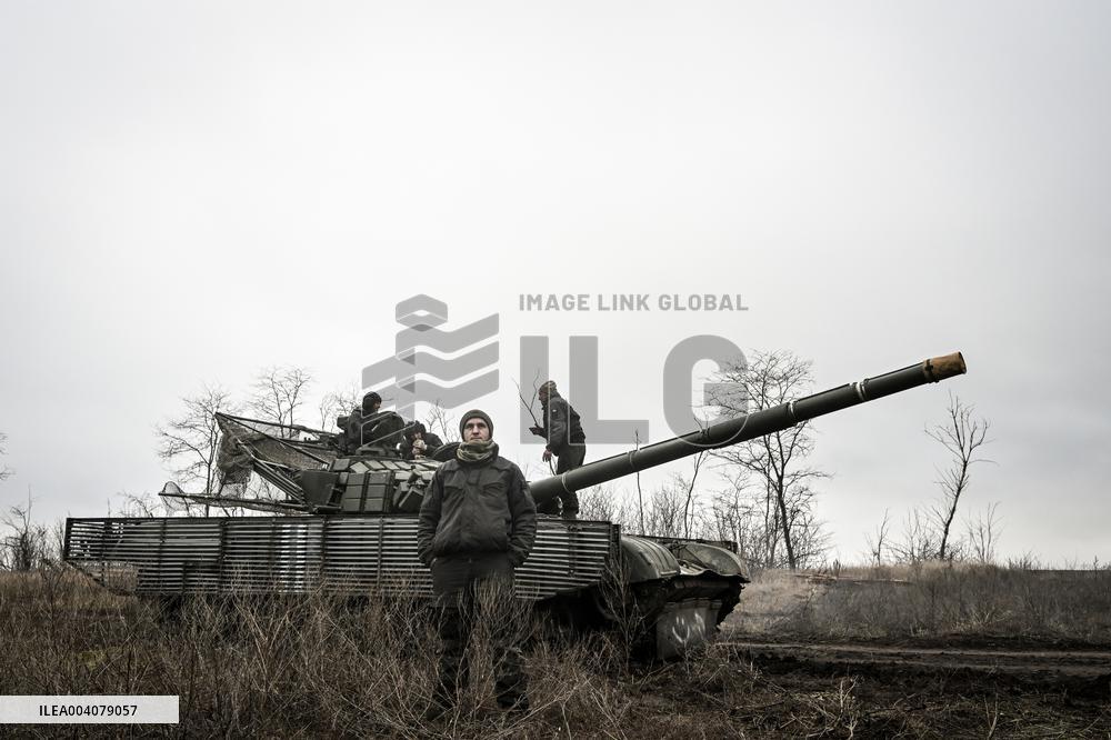 Live fire exercise of tank battalion of Ukraines 128th Mountain Assault Brigade