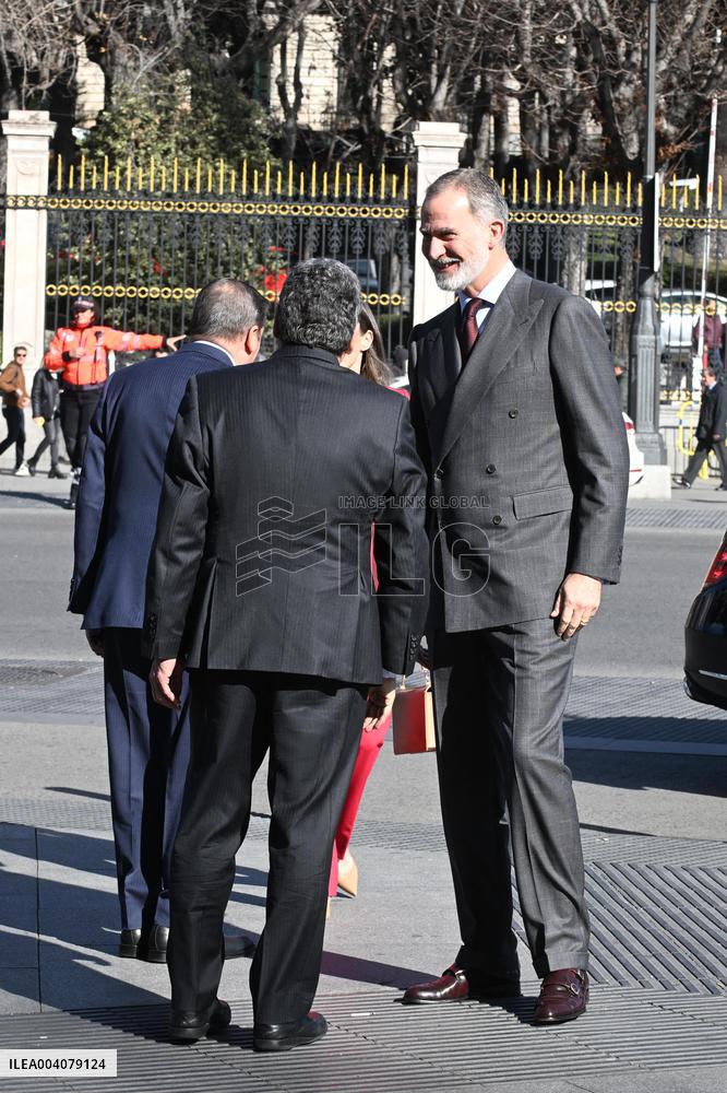 King Felipe And Queen Letizia At Presentation Of Their Portraits By Annie Leibovitz - Madrid